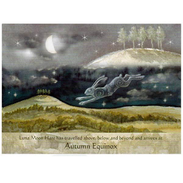 PAGAN WICCAN AUTUMN EQUINOX Luna Hare GREETING CARDS WENDY ANDREW