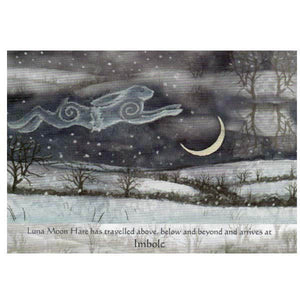 IMBOLC FESTIVAL GREETING CARD Luna Hare PAGAN Celtic WENDY ANDREW