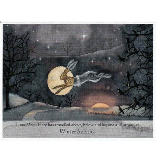 PAGAN WICCAN WINTER SOLSTICE Luna Hare GREETING CARDS WENDY ANDREW
