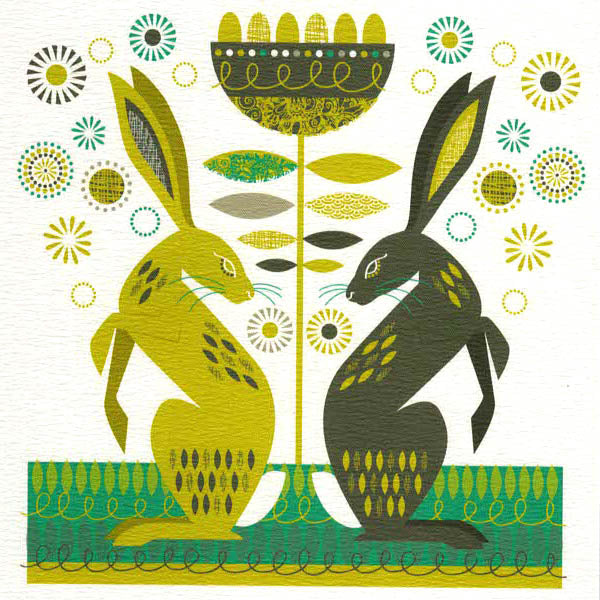 PAGAN FINE ART GREETING CARDS Hares FI POWERS