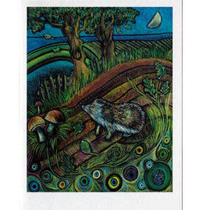 PAGAN WICCAN GREETING CARD Hedgehog & the Oak Tree BIRTHDAY GODDESS JAINE ROSE
