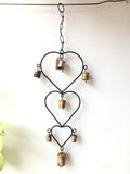 LARGE METAL HEARTS WIND CHIME