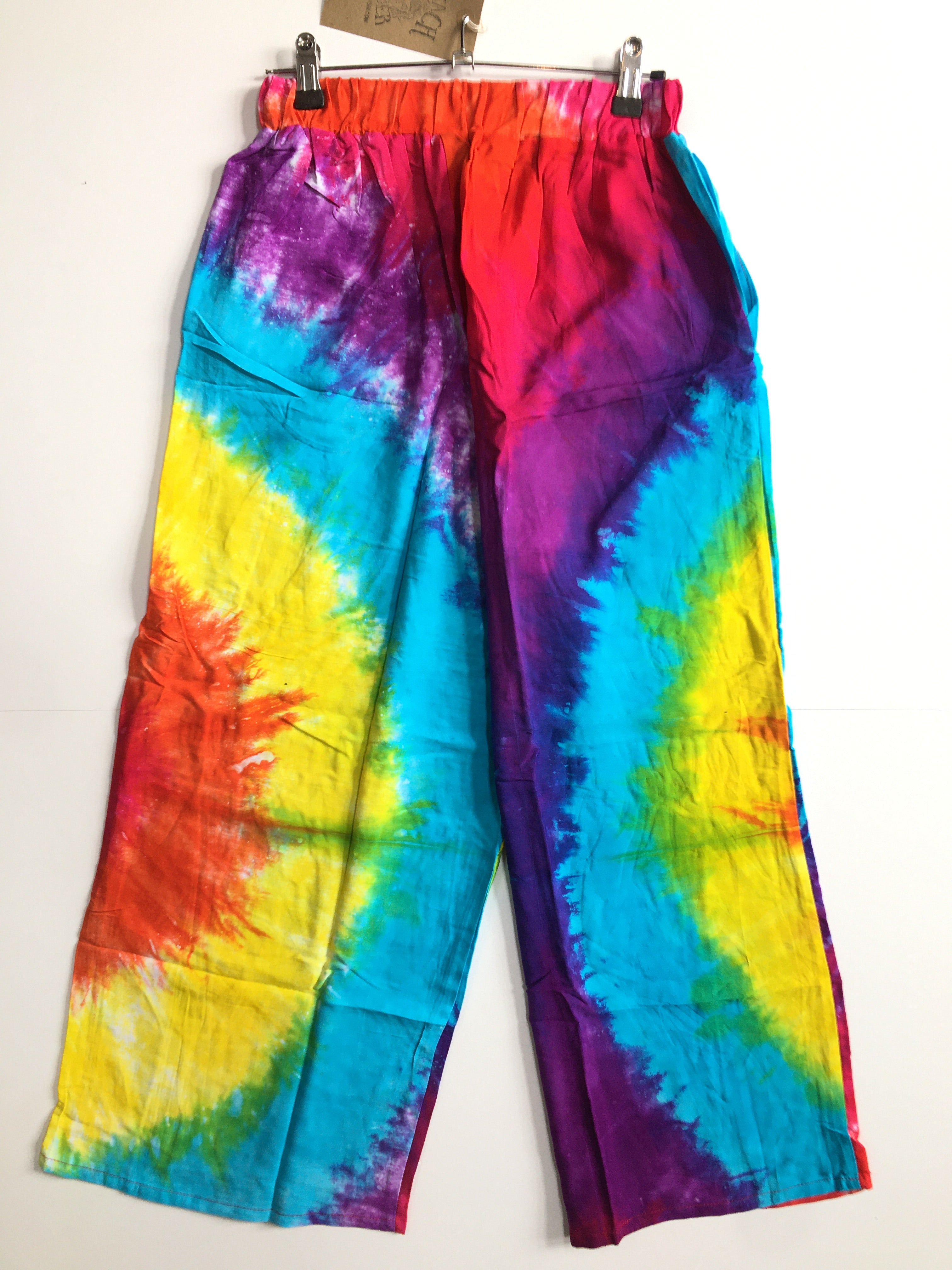 WIDE LEG RAINBOW TIE DYED CULOTTES/TROUSERS