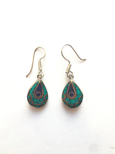 BLUE TEAR NEPALEASE EARRINGS N