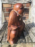 WOODEN HAPPY BUDDHA STATUE Figure 20 cm
