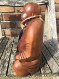 WOODEN HAPPY BUDDHA STATUE Figure 20 cm