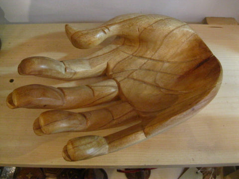 WOODEN HAND BOWL, DISH 30 cm