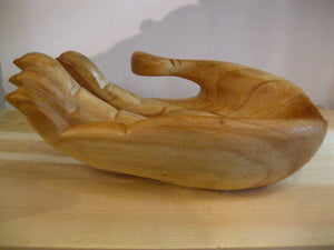WOODEN HAND BOWL, DISH 30 cm