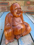 WOODEN HAPPY BUDDHA STATUE Figure 15 cm