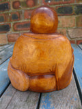 WOODEN HAPPY BUDDHA STATUE Figure 15 cm
