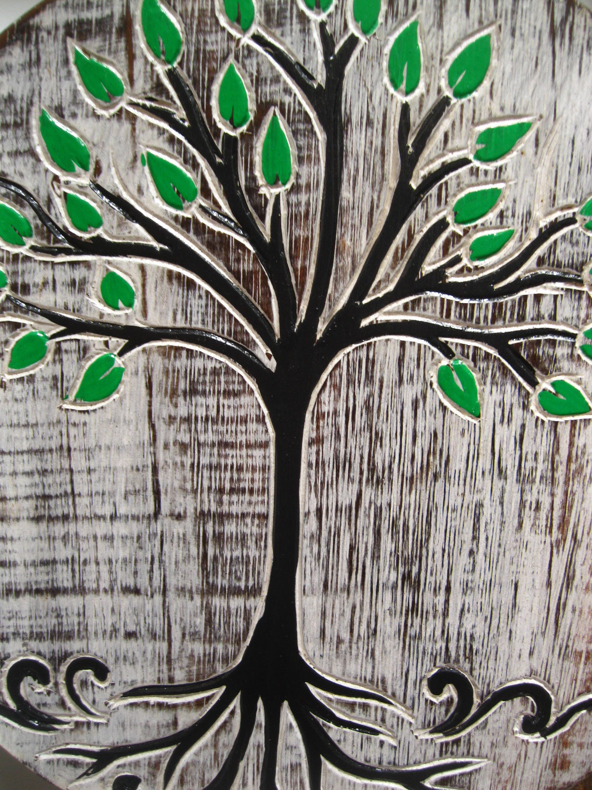 WOODEN ROUND PAGAN TREE OF LIFE WALL PLAQUE/SIGN