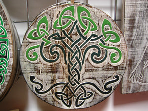 WOODEN TREE OF LIFE CELTIC KNOT WALL PLAQUE