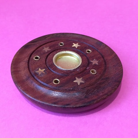 SMALL ROUND INCENSE STICK & CONE HOLDER