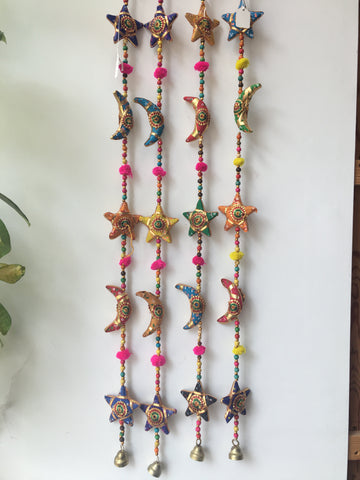 INDIAN HANGING MOON & STARS DECORATION