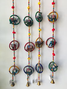 INDIAN HANGING ELEPHANTS IN HOOPS  DECORATION