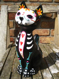 MEXICAN DAY OF THE DEAD SUGAR SKULL CAT FIGURE Ornament