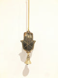 HANGING BRASS HAMSA HAND CHIMES DECORATION