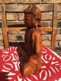 WOODEN MEDITATING/PRAYING BUDDHA STATUE 30 cm 1