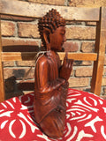 WOODEN MEDITATING/PRAYING BUDDHA STATUE 30 cm 3