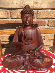WOODEN MEDITATING/PRAYING BUDDHA STATUE 30 cm 4