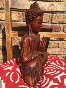 WOODEN MEDITATING/PRAYING BUDDHA STATUE 30 cm 5