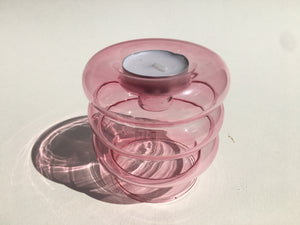 NORDIC STYLE COLOURED GLASS CANDLESTICK, TEALIGHT HOLDERS