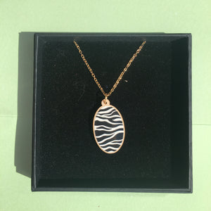 IVY & GINGER Zebra Oval Necklace