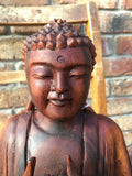 WOODEN MEDITATING/PRAYING BUDDHA STATUE 25 cm A