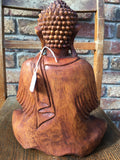 WOODEN MEDITATING/PRAYING BUDDHA STATUE 25 cm A