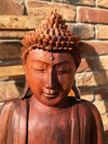 WOODEN MEDITATING/PRAYING BUDDHA STATUE 25 cm B