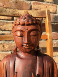 WOODEN MEDITATING/PRAYING BUDDHA STATUE 25 cm C