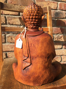 WOODEN MEDITATING/PRAYING BUDDHA STATUE 25 cm C