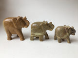 SOAPSTONE SET OF 3 ELEPHANT FIGURES