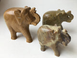 SOAPSTONE SET OF 3 ELEPHANT FIGURES