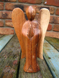 WOODEN PRAYING ANGEL FIGURE