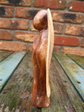 WOODEN PRAYING ANGEL FIGURE