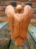 WOODEN PRAYING ANGEL FIGURE
