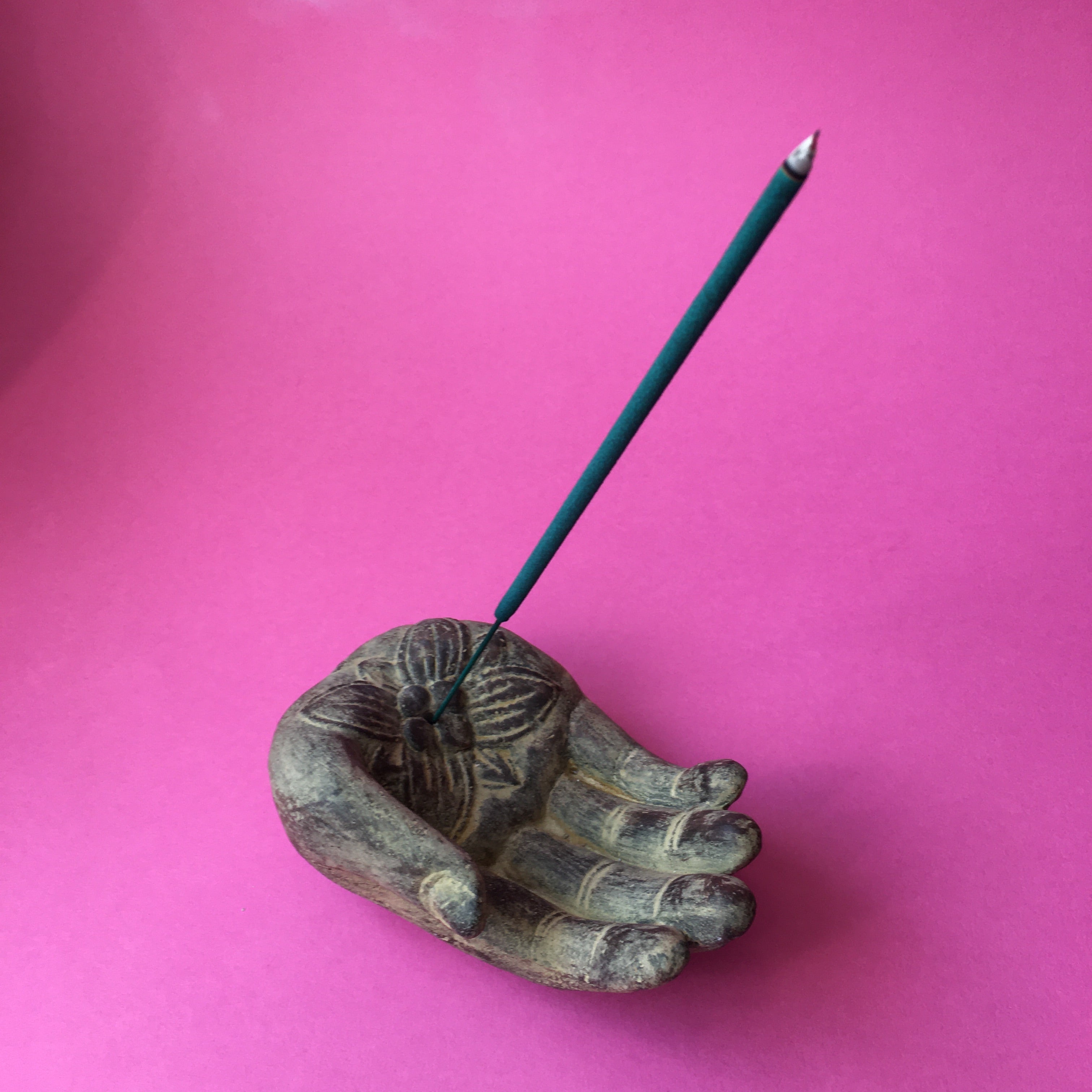 SANDSTONE HAND INCENSE STICK & CONE HOLDER