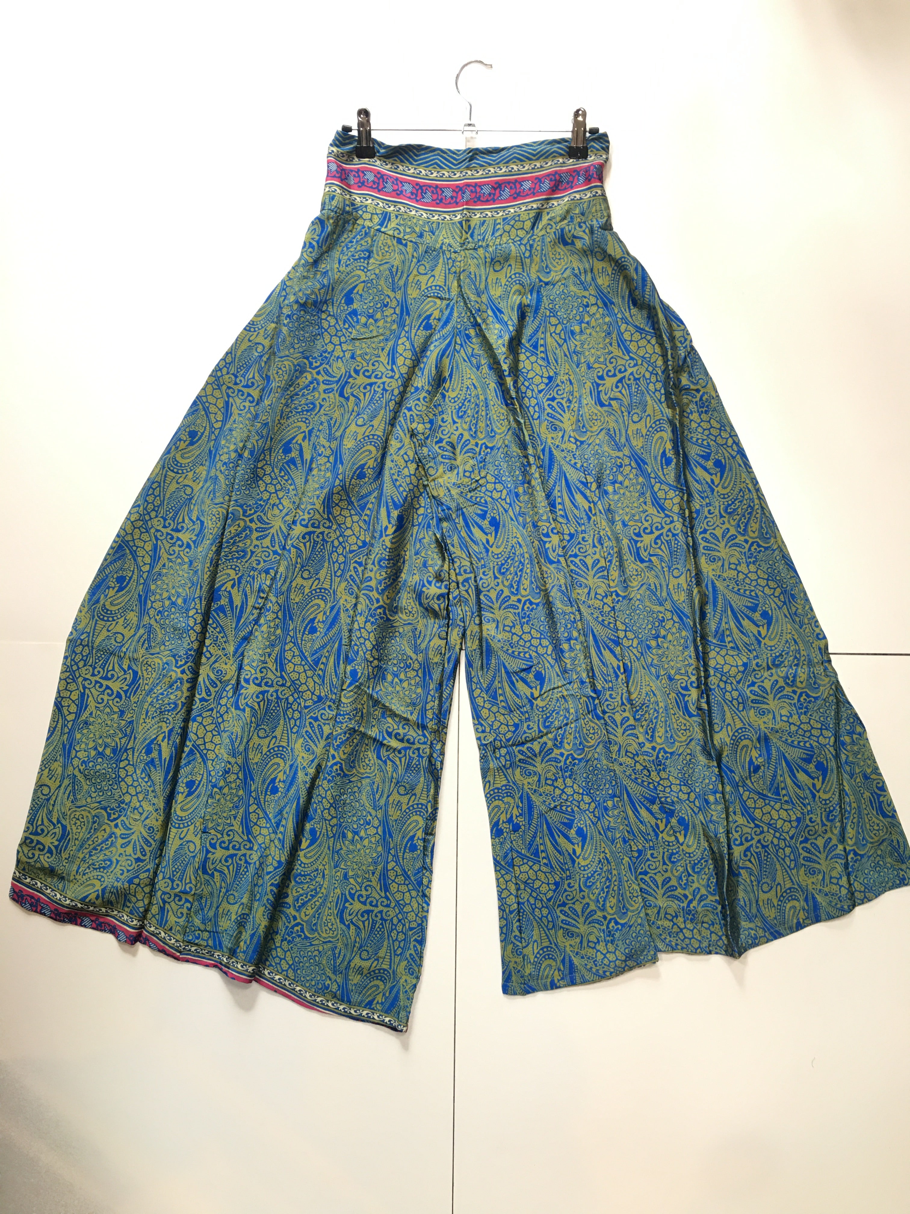 WIDE LEG RECYCLED SARI TROUSERS