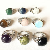 ADJUSTABLE HEALING CRYSTAL RINGS
