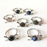 ADJUSTABLE HEALING CRYSTAL MOON RINGS