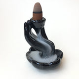 BACKFLOW INCENSE CONE BURNER/HOLDER Hand & Lotus