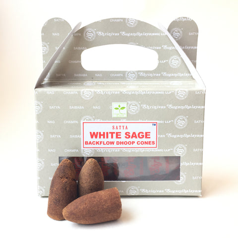 SATYA White Sage BACKFLOW INCENSE CONES