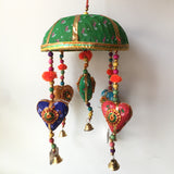 INDIAN HANGING HEARTS & UMBRELLAS TOKRI DECORATION