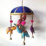 INDIAN HANGING ELEPHANTS & UMBRELLAS TOKRI DECORATION