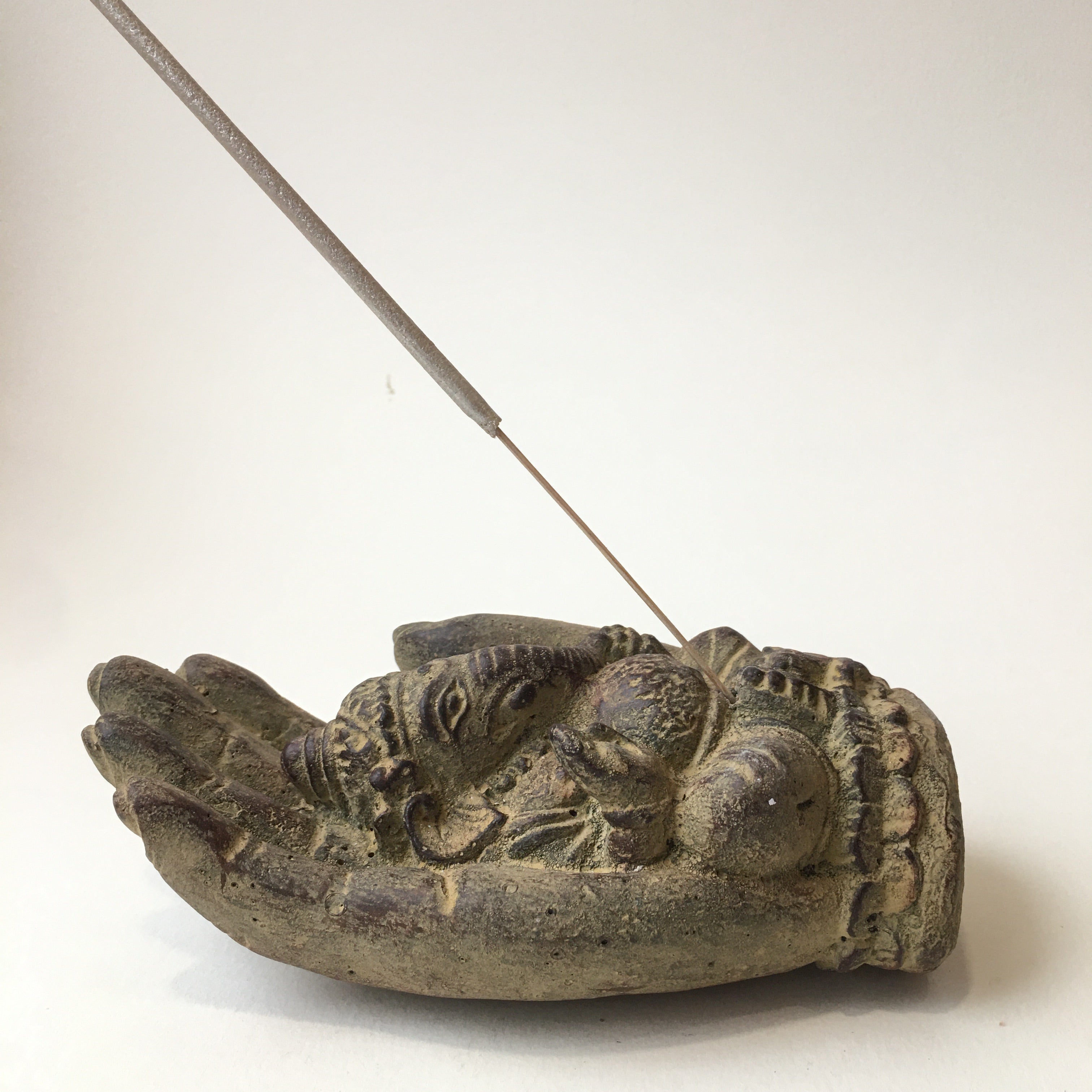 SANDSTONE GANESH INCENSE STICK & CONE HOLDER