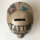 TATTOO FUND SKULL HEAD MONEY BOX FIGURE