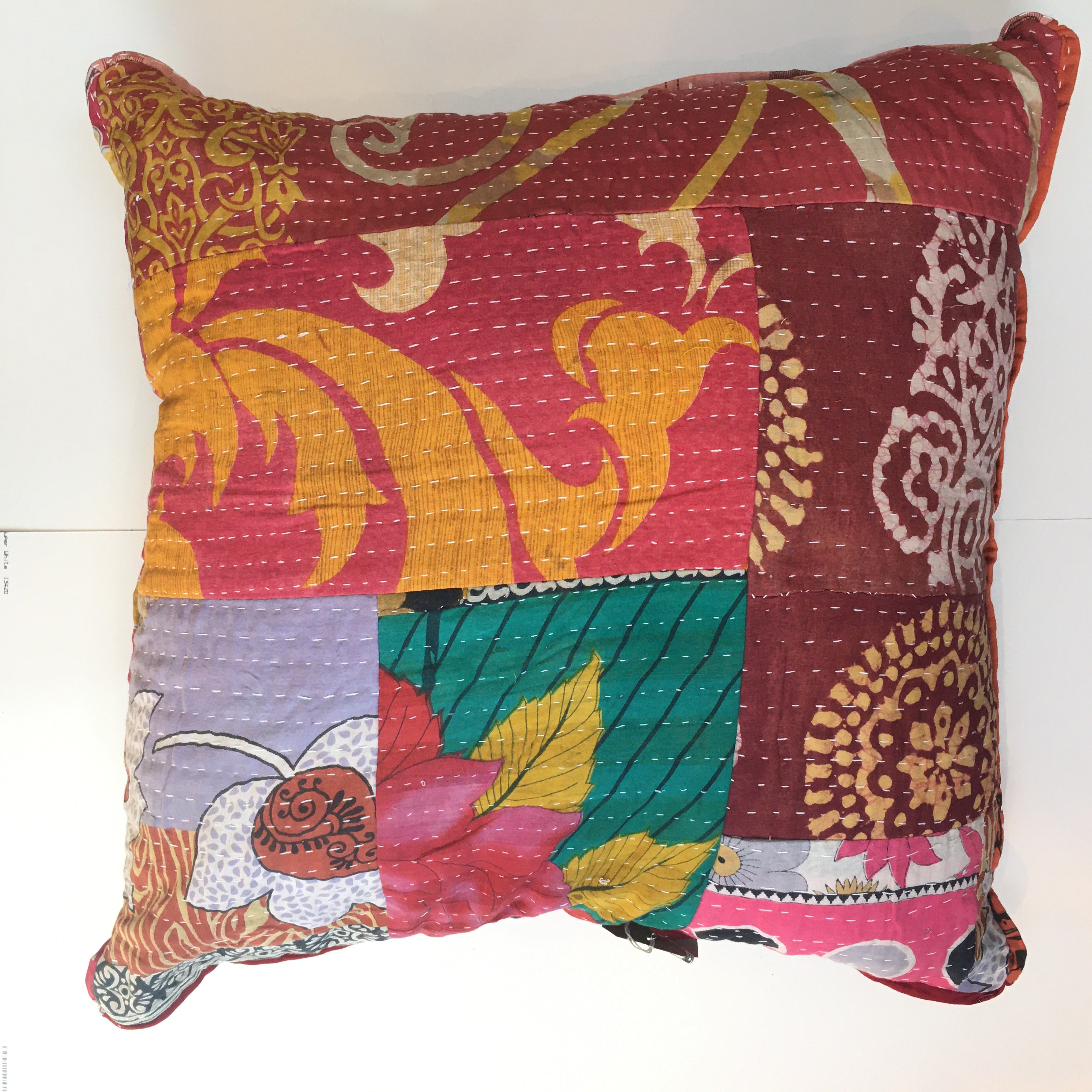LARGE PATCHWORK CUSHIONS WITH KANTHA STITCHING