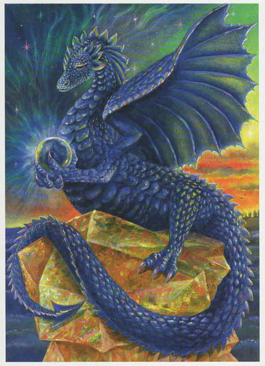 PAGAN WICCAN GREETING CARD Indigo Dragon WENDY ANDREW Birthday CELTIC GODDESS