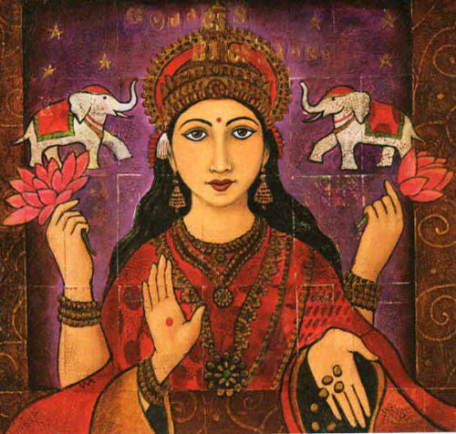 PAGAN WICCAN GREETING CARD Lakshmi WENDY ANDREW HINDU GODDESS